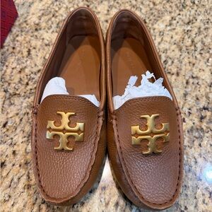 Tory Burch Everly Driver Loafers with Gold Emblem